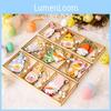 Whimsical Easter Three Compartment Wooden Box With Adorable Carrot Gnome Dcor