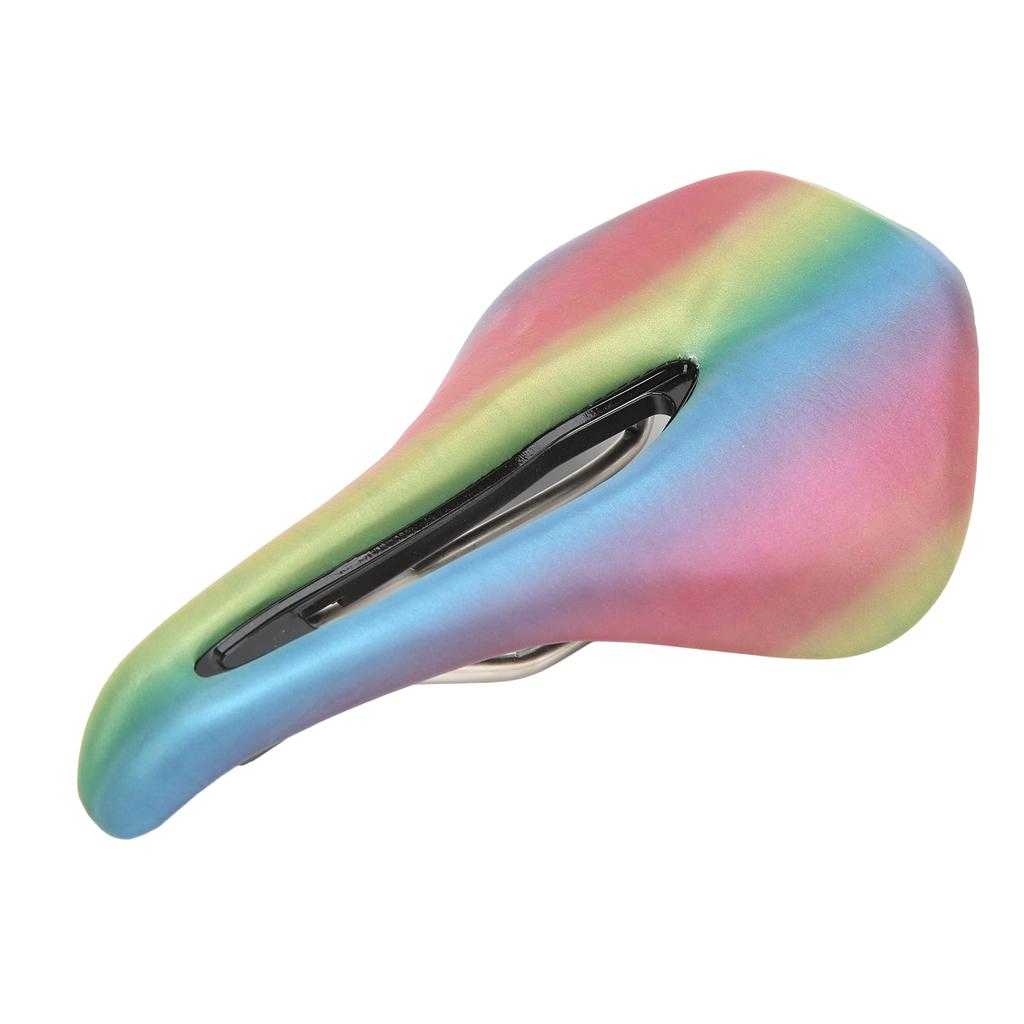 Road Bike Saddle Colorful PU Leather Steel Nonslip Soft Shock Absorbing Hollow Design Bike Seat for Road Mountain Bike