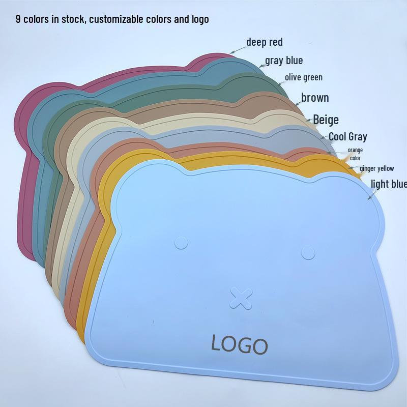 Children's Silicone Dinnerware Set: Large Placemat, Suction Bowl, Stainless Spoon & Fork