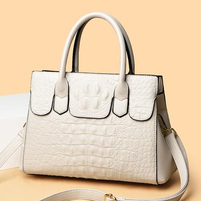 Bolsa feminina com estampa de crocodilo, nova bolsa estilo coreano, grande capacidade, bolsa de mão, bolsa transversal para mãe de meia-idade, bolsa tote