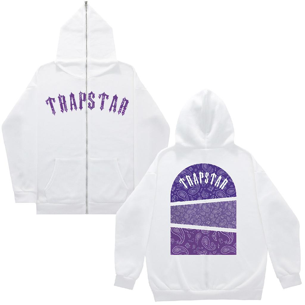American Revenge Fleece Sweater Men's and Women's High Street Hoodies Trapstar Zip-up Cardigan Jacket Autumn and Winter