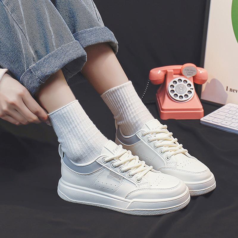Spring little white shoes new female students thick-soled heightening sports board shoes casual street shooting