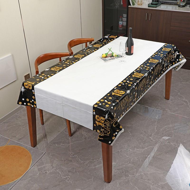 1pcs Creative Rainbow Style Disposable PE Tablecloth Simple Kitchen Party Decoration Waterproof Thickened Table Cloth