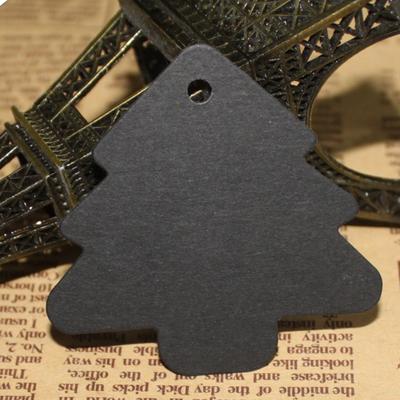 50Pcs Christmas Tree Tags Kraft Paper Vintage Blank Gift Price Tags Hanging Hole for DIY Christmas Decorations Scrapbook