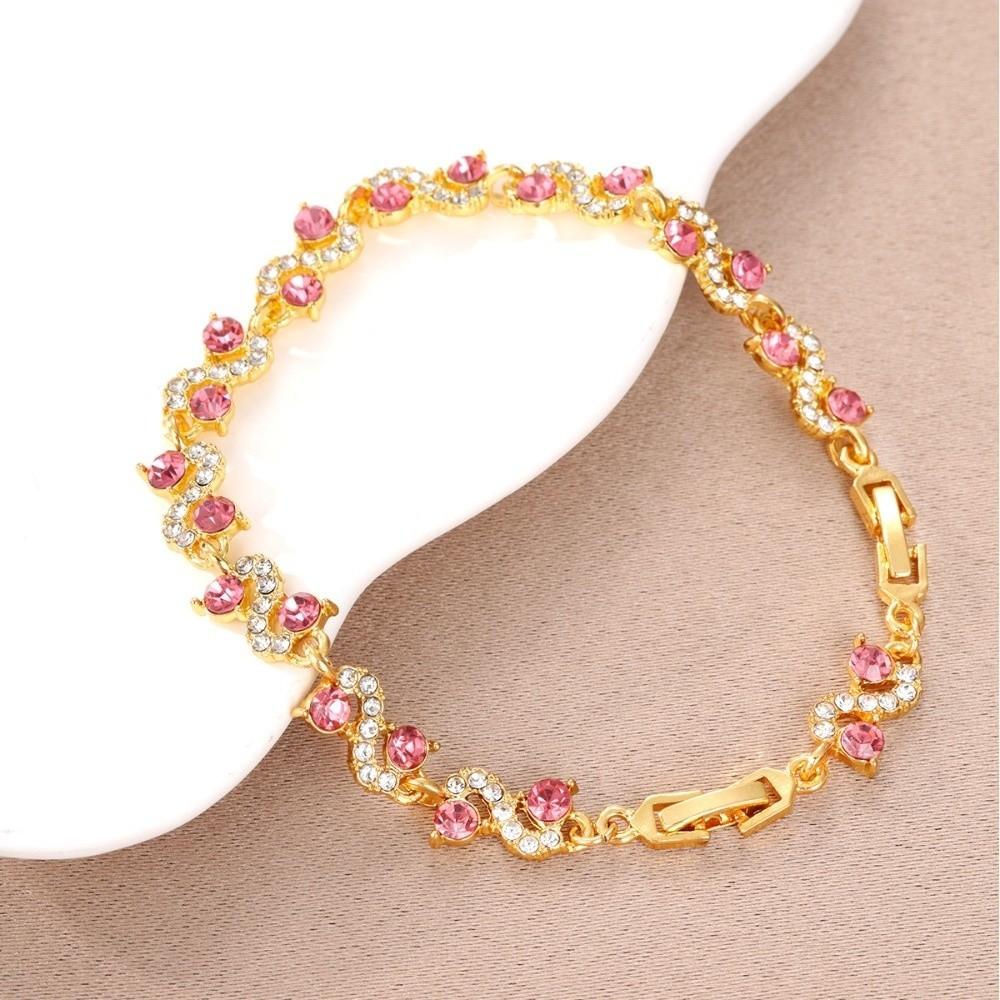 Colorful Rhinestone Bracelet Shining Zircon Bracelet Fashion Women Bracelet Wedding Jewelry