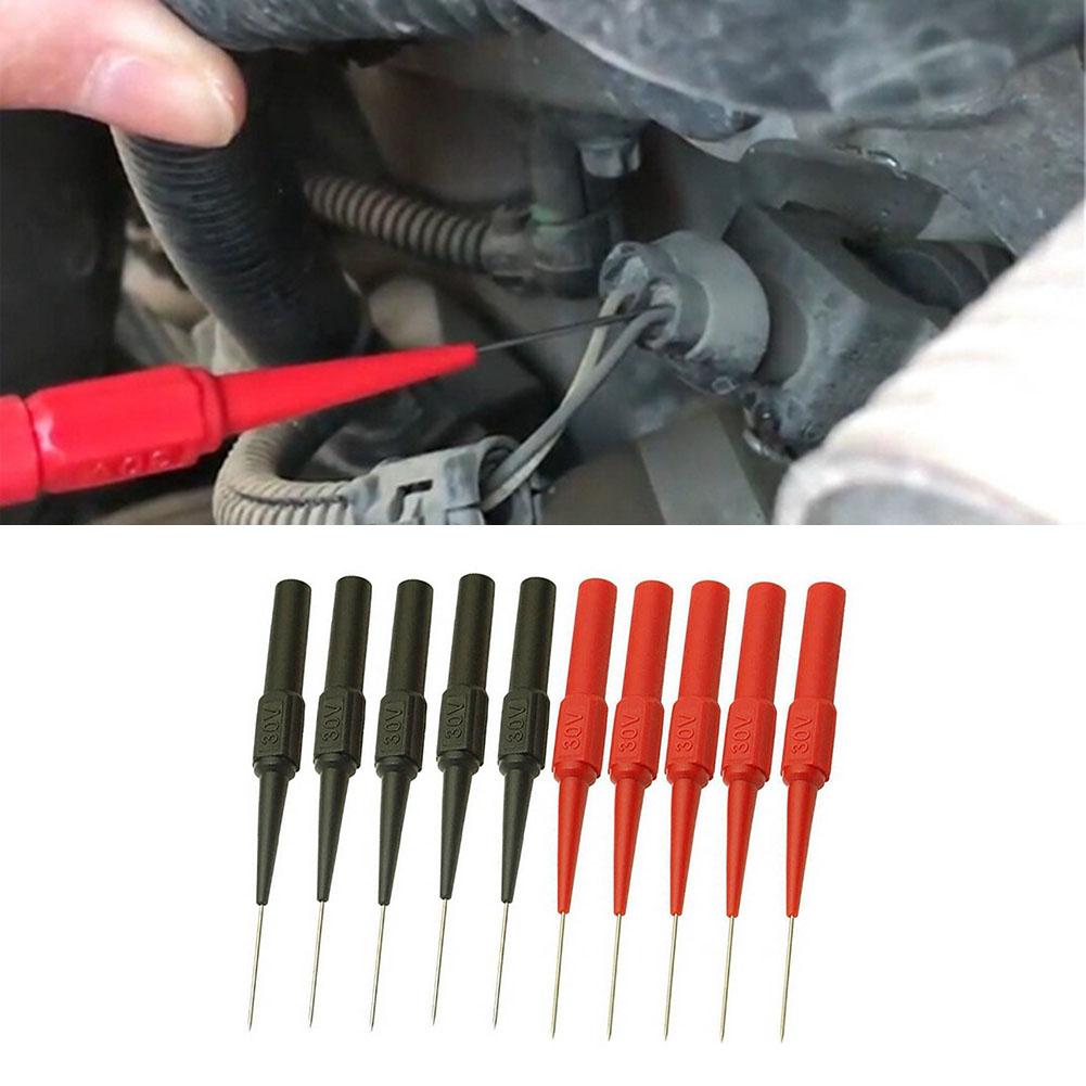 100-10pcs Insulation Piercing Needle Pin Multimeter Piercing Needle Probe Measuring Device Acupuncture Car Tool for Banana Plug