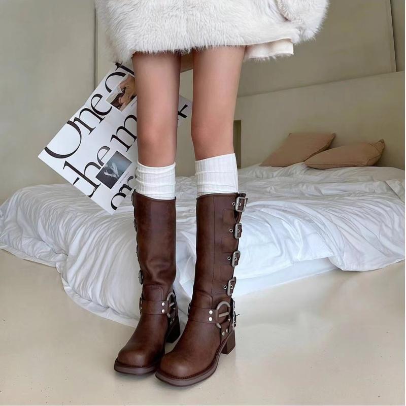 Spring Knee Length Stockings for Women White Pile Socks Fashion GIrls JK Slimming Boots Sock Japanese Calf Socks Cotton Footwear
