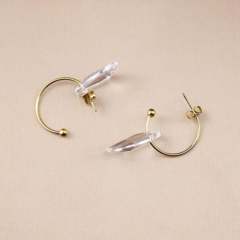 Titanium Steel Transparent Earrings Simple Stainless Steel Personality Geometric Versatile Earrings Earrings Women'S Gifts