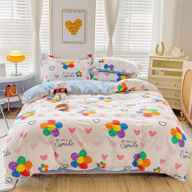 Four-piece Quilt Cover Household Bedding Student Single Three-piece Set Nordic Simple Style Quilt Cover Quilt Sheet
