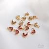 Ala 14K Gold Filled Zircon-Inlaid Heart Pendant for DIY Bracelets