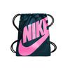 Nike Heritage Basic Logo Drawstring Portable Polyester Backpack Unisex Backpacks Black Pink CK0969-304