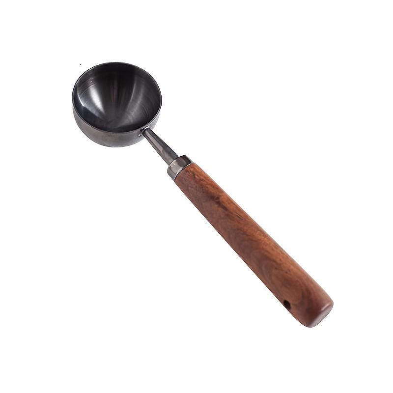 

1 шт. Прочная мерная ложка для кофе из нержавеющей стали с ручкой из грецкого ореха, винтажная мерная чашка для выпечки, для точного смешивания кофе и чая, приготовления коктейлей L