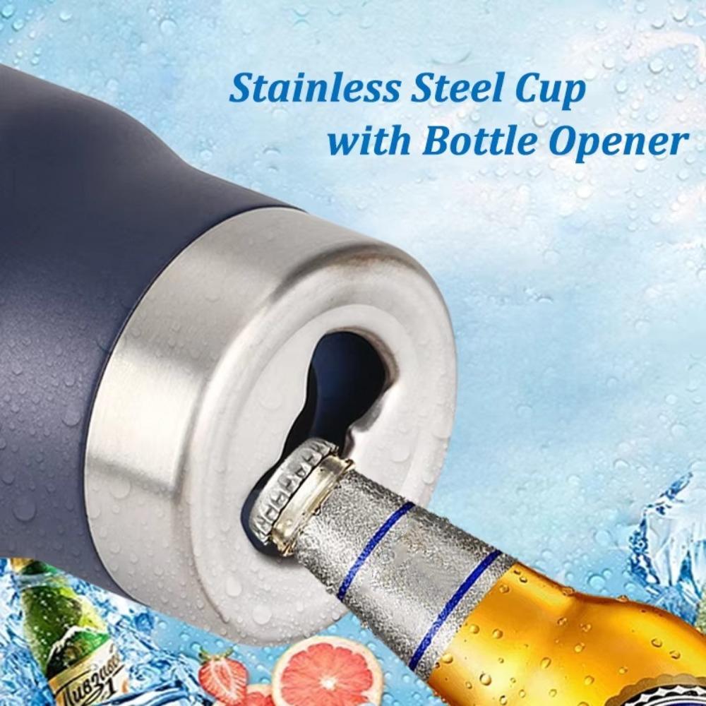 14OZ Thermos Cup Cold Storage Tank Opener Thickened Keep Cooling Bottle