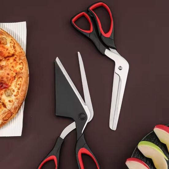 Yousheng Pizza Scissors, Non-Stick Pizza Scissors with Firm Grip Base, Food Grade Stainless Steel Pizza Cutter, Multifunctional Food Slicer & Pizza