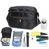 FTTH Fiber Optic Tool Kit: Leather Bag, Fusion Splicer, Power Meter, Cutting Knife, 5KM Red Light Pen.