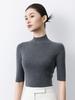 Women's 100% Wool Sweater – Super Soft, Seamless, Half-Sleeve, Half High Neck, Slimming and Stylish.