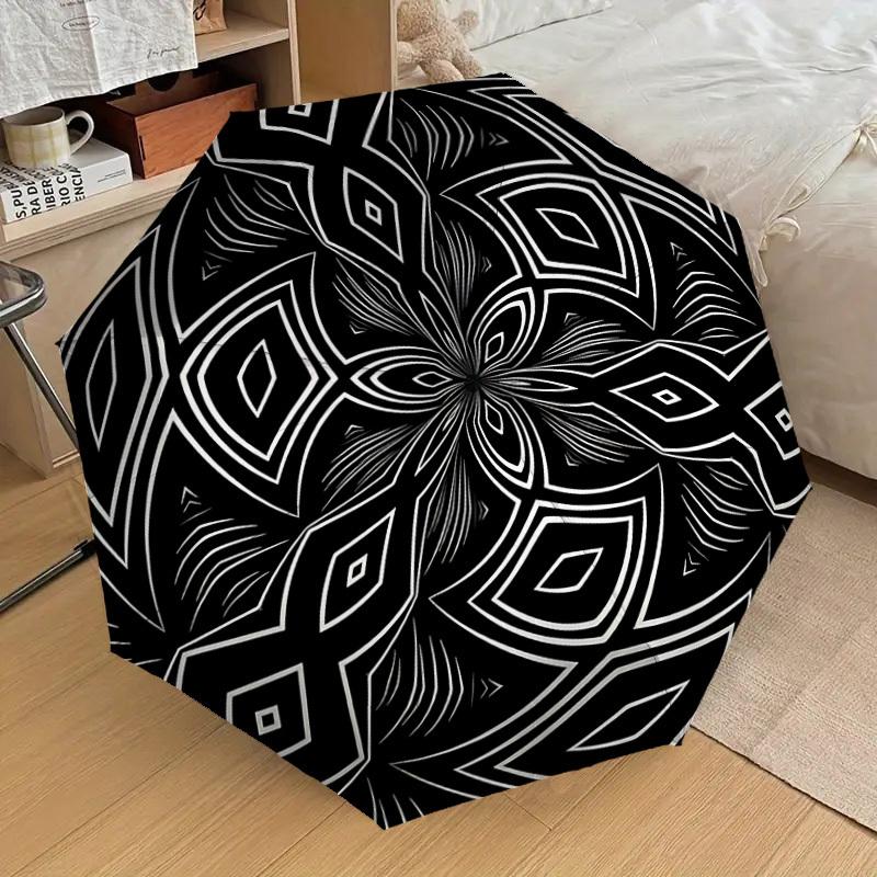 

1pc Mandala Pattern Automatic Open/Close Umbrella, 8-Rib Sturdy Frame, Umbrella for Travel, Everyday, Formal Events yy251126015