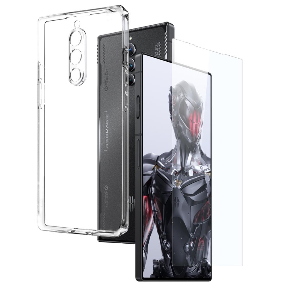 

NORTHJO Для ZTE nubia Red Magic 8 Pro 5G/8 Pro+ 5G Чехол для телефона из ТПУ + Защитное стекло Transparent