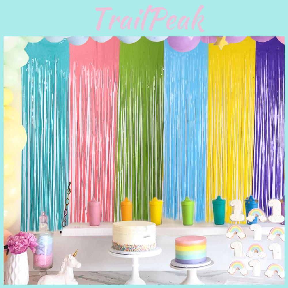 Bright And Cheerful Fluorescent Macaron Rain Curtain Ideal For Kids Birthday Celebrations