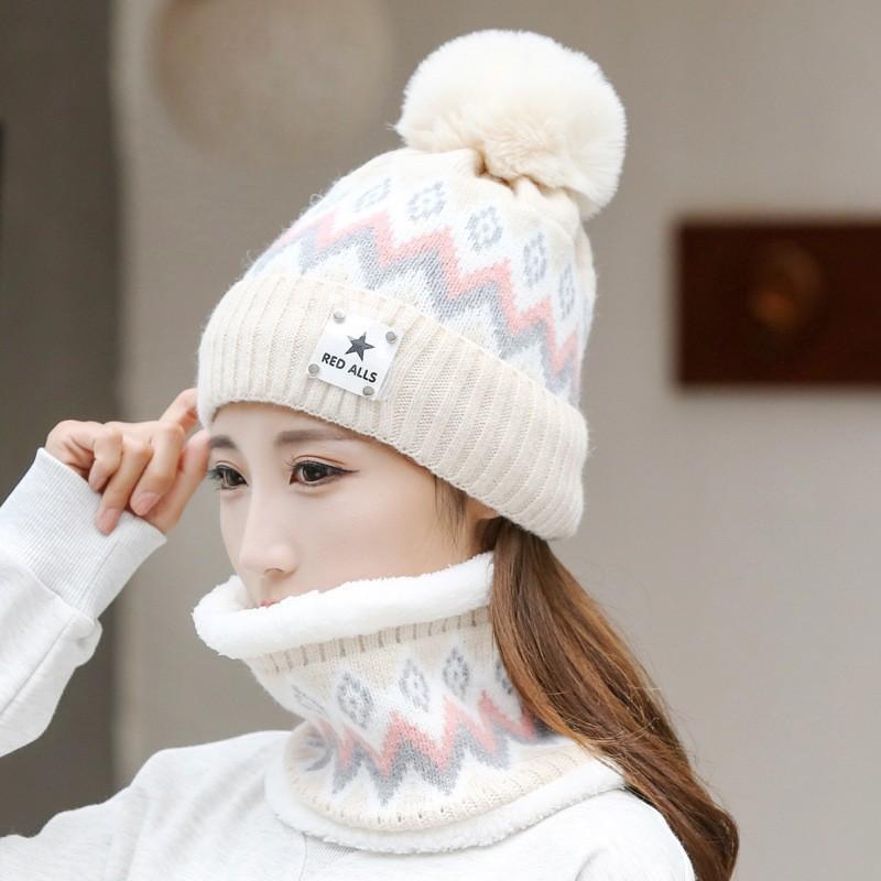 Autumn and Winter Korean Style Casual Ear Protecting Woolen Cap  Thickened and Fleece Warm Woolen Student Cycling Knitted Cap