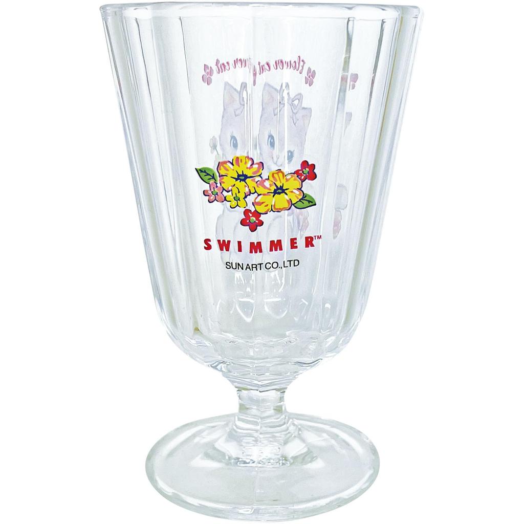 Schwimmer Stiellos Blume Katze 190ml "SWIMMER" Glas, Design, Ca.