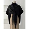 Women S Warm Knit Triangle Scarf With Pom Pom Korean Style Versatile Fashion Scarf