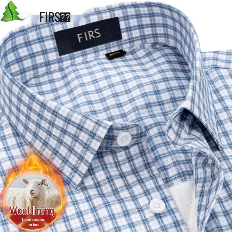 Shanshan Men s Premium Wool-Lined Plaid Warm Shirt 44