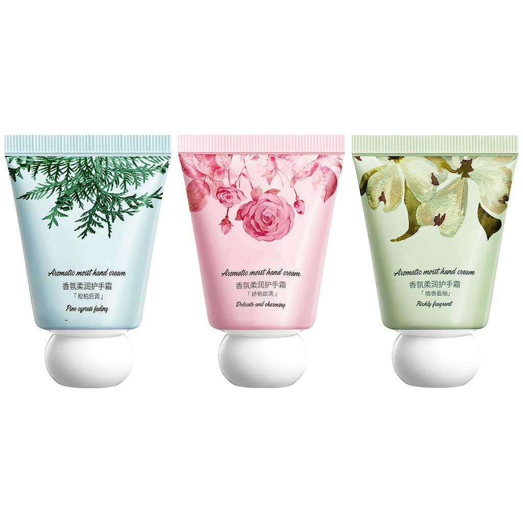 3 Pack Scented Hand Cream Gift Set, Travel Size Moisturizing Lotion for Dry Cracked Skin, Winter Nourishing Care for Women & Men