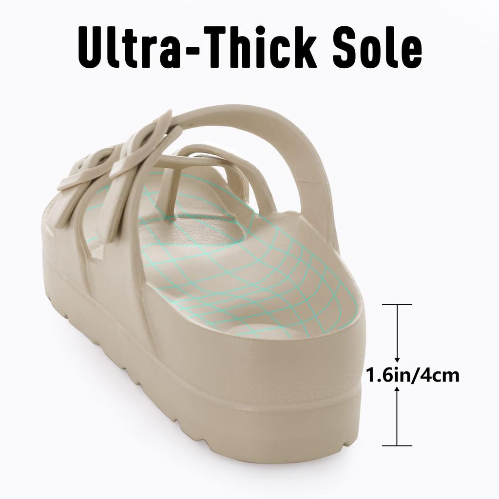 Fashion Shevalues Comfy Casual Women Slippers With Adjustable Buckle Soft Outdoor Beach Sandals Fashion Shoes Platform Women Sandals