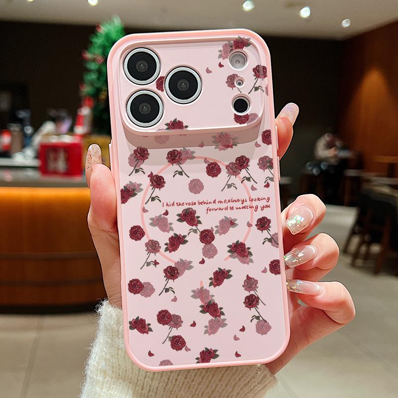 

Pink Peony Flowers Case For iPhone 17 Pro Max Funda iPhone 16 15 14 13 Pro Max Magnetic For Magsafe Hybrid Slim Matte Cover iPhone 17 Pro Max рожевий