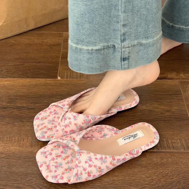 

Retro Shoes Flat-bottomed Slippers Summer New Style Flip-flops 35