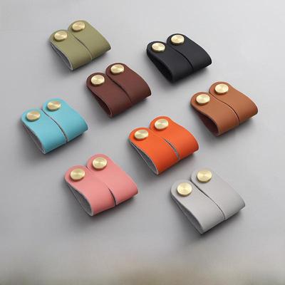 Nordischer Antikollisionsgriff aus weichem Leder für Kinderzimmer - Messingtür, Kleiderschrank und Schublade