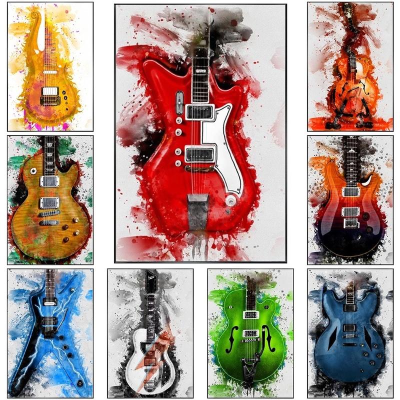 

Современные абстрактные граффити, различные гитарные постеры и принты, холст, картины, настенные художественные картинки для декора гостиной (Без рамки) 21x30cm No Framed