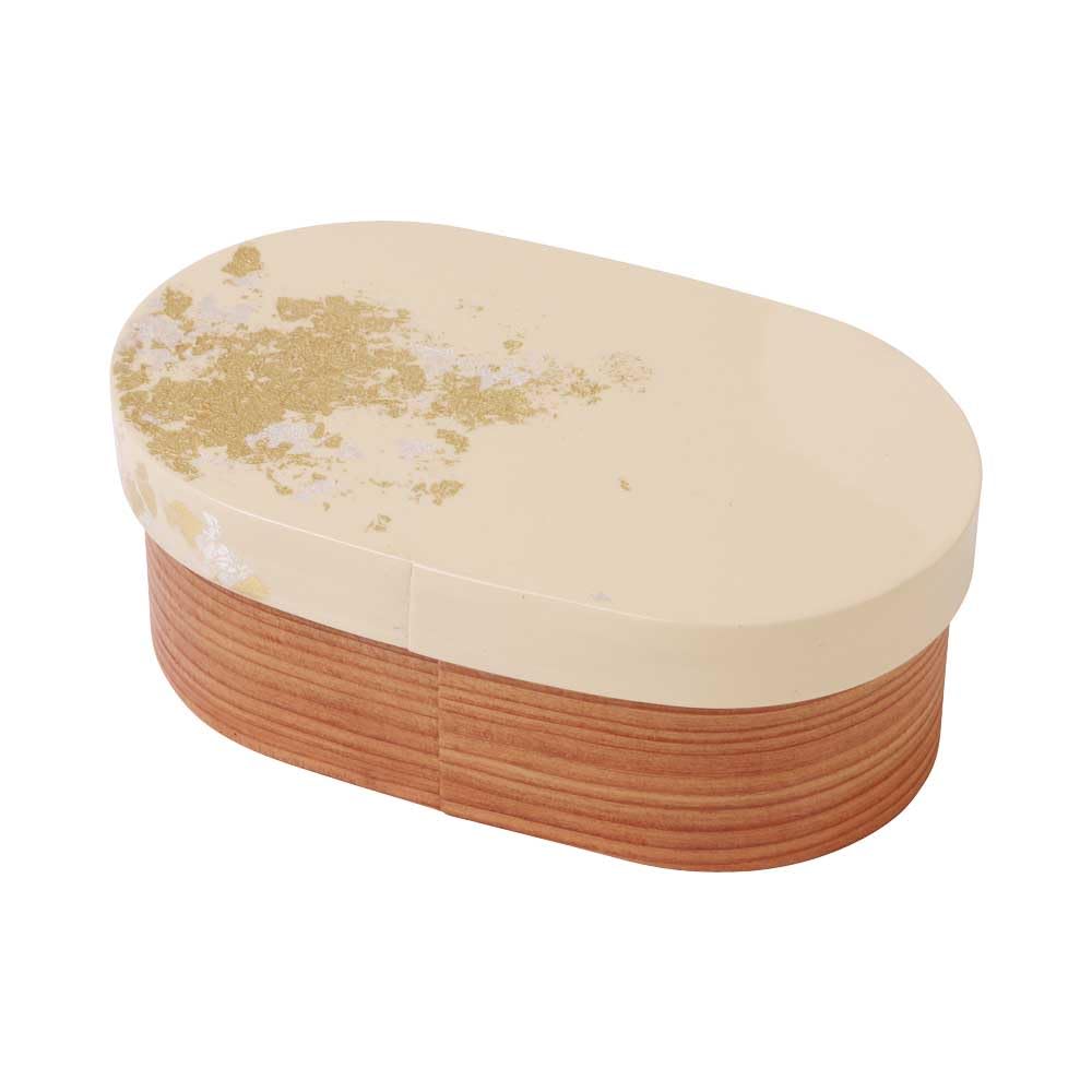 Yamaco Современный ланч-бокс бенто Адзиро Молочно-золотой 16x10xВ62см 785636 8500₽