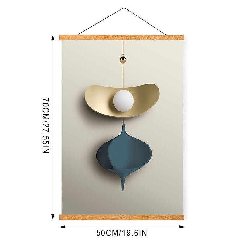 Magnetisches hängendes Gemälde mit geometrischen Bildern, dekoratives Gemälde, Scroll-Fotobild mit solidem Poster-Clip, Wanddekoration