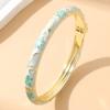 Colourful Floral Cloisonne Bracelet Gold Color Cloisonne Bangle Retro Enamel Bracelet  Women