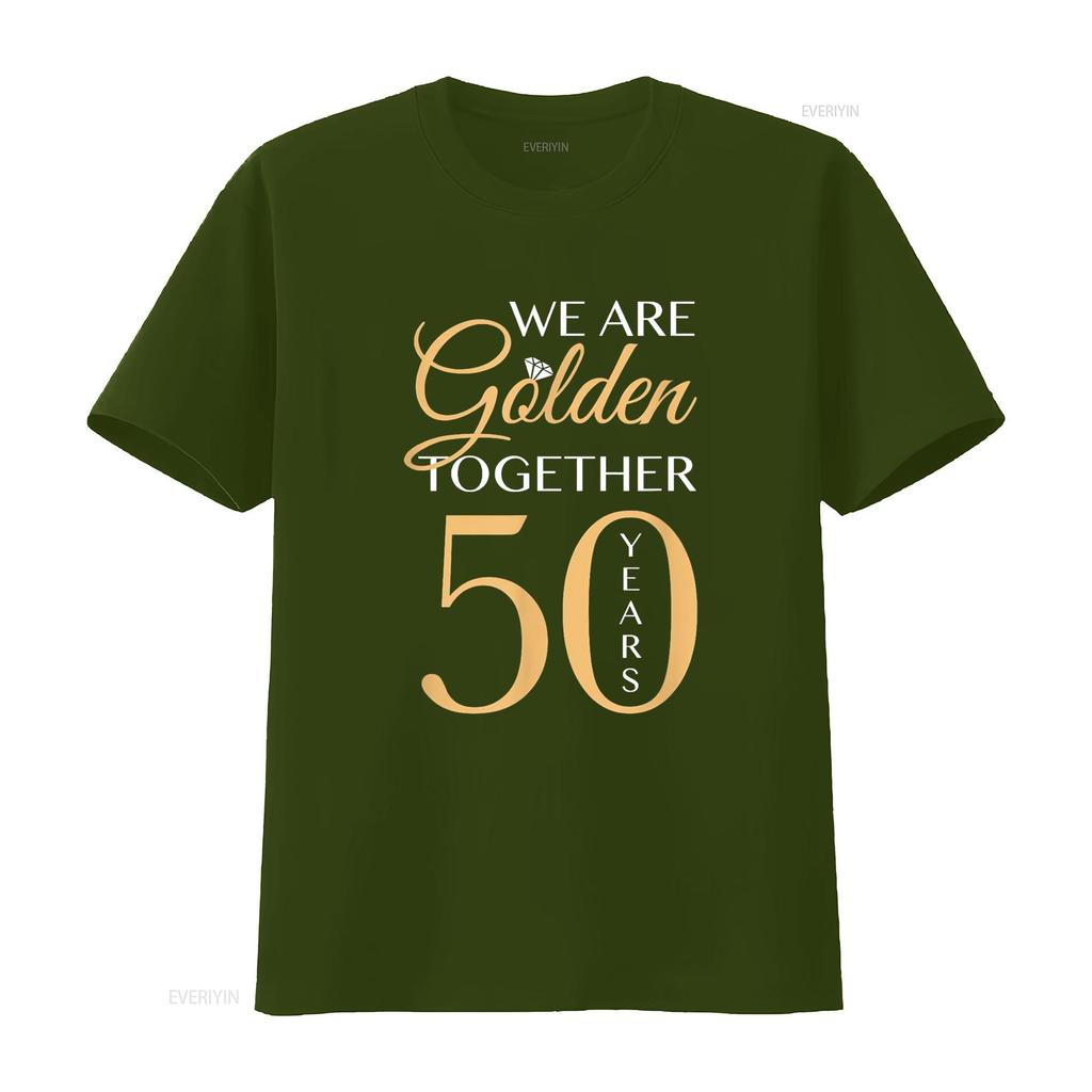 Romantic T Shirt For Couples 50th Wedding Anniversary vintage Washed fashion designer clothes Unisex Stretched Slightly homme