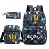 Neymar Fußball Bedruckter Rucksack 3-teiliges Set Große Kapazität Doppelschultertasche Lässiges Federmäppchen Einzelne Umhängetasche für Schüler