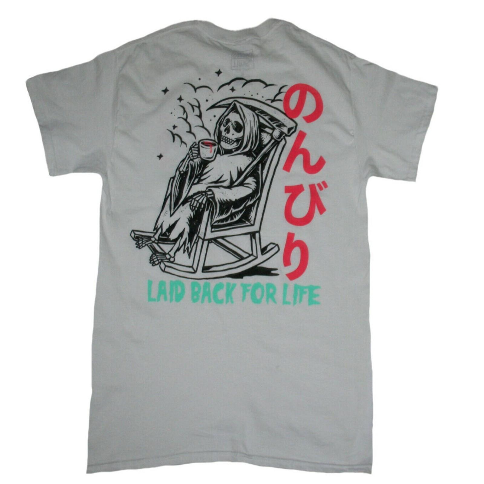 Cactus & Skull Laid Back For Life Men s White T-shirt NEW M