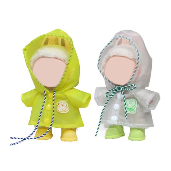 Doll Raincoat Set for 17cm La Bubu Waterproof Cape Boots Fashion Doll Outfit Doll Wardrobe Essentials