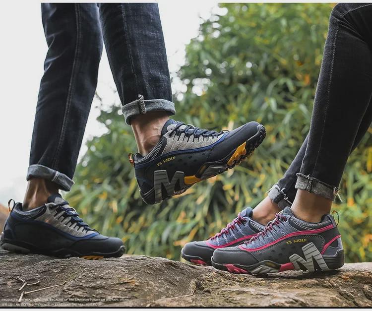 Cross-Border Fashion Trend Large-Size Couple Hiking and Casual Lace-Up Shoes