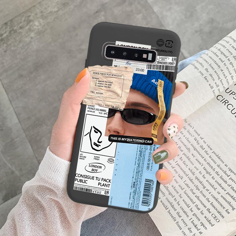Case For Samsung Galaxy S10 Plus S 10 S10E Cover Cloud Graffiti Illustration Kanagawa Label Silicone Fundas For Samsung S10 S10e