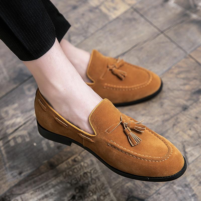 Leather shoes New summer Doudou shoes Frosted fur casual shoes