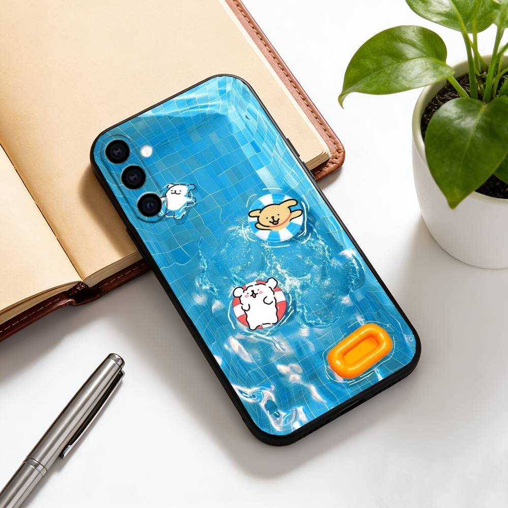 Beautiful cartoon Phone Case Black Silicone Soft For Samsung Galaxy A73,A72,A71,A70,A53,A52,A51