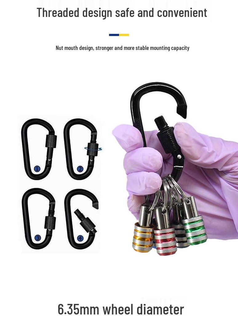 Goldener Drei-Schlitz-Schnellwechsel-Karabiner Schraubendreher-Verlängerung 1/4" Bit Schlüsselanhänger-Set