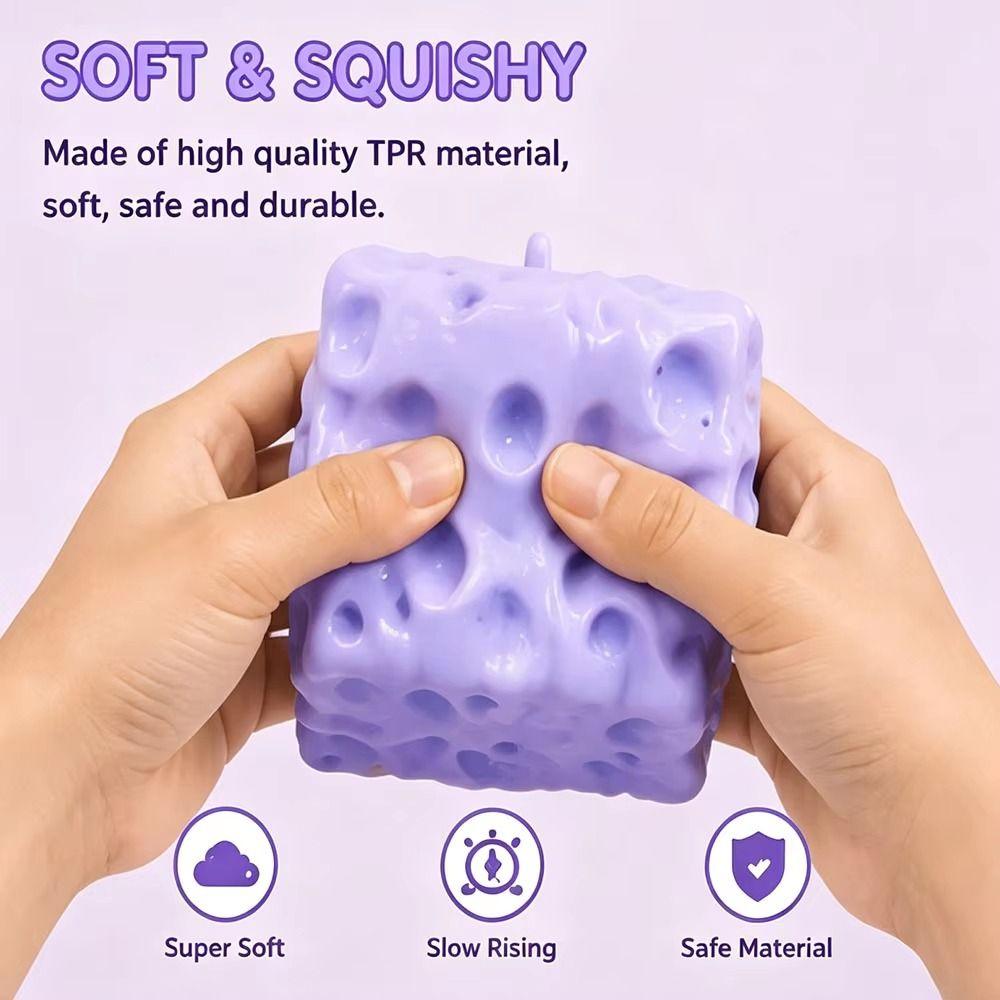 Non-Bounce Blueberry Cheese Squishy Super Soft Sensory Fidget Ball Cheese Cube Ball Children Gifts