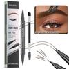 Natural and Smooth Wild Eyebrow Two-headed Eyebrow Pencil, Waterproof, Sweat-proof and Non-smudging Double-headed Eyebrow Pencil