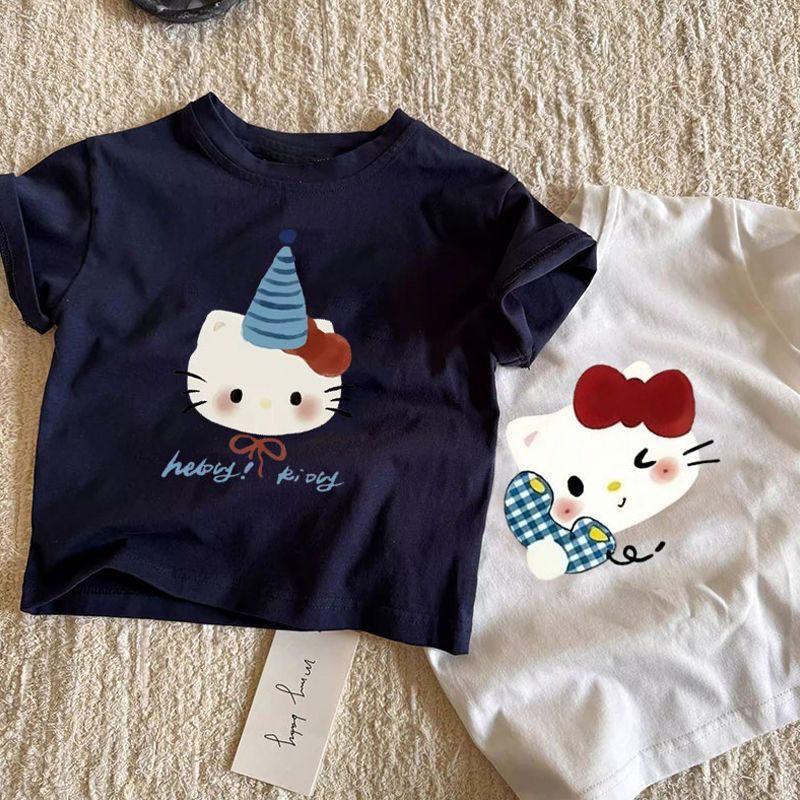 Summer Cotton Kids Cartoon Short Sleeve T Shirt Boys Girls Round Neck Top For Babies And Toddlers