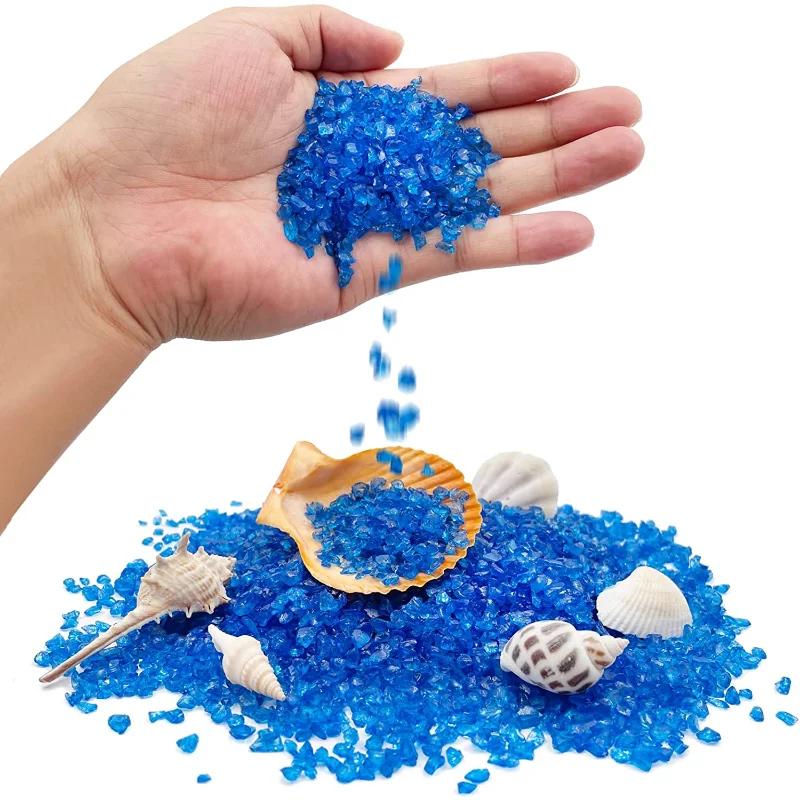 Aquarium Fish Tank Gravel 1 Pound High Luster Crushed Glass for Aquarium Decorations Vase Filler.