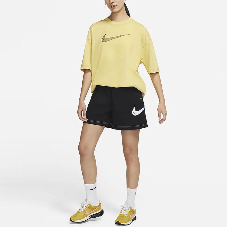 Nike SS22 Logo Print Vintage American Dopamine Sport Casual Breathable Round Neck Short Sleeve Drop Shoulder T-Shirt Women Tops DM6212-304